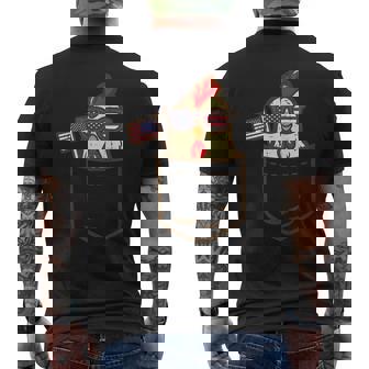 Chicken Pocket Farm American Flag USA 4th Of July Animal Tank Top Men's Back Print T-Shirt - Monsterry