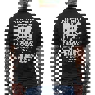 Only Child Big Brother Of Twins 2025 Baby Announcement Men's T-shirt Back Print - Monsterry