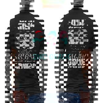 Chillin' With My 2nd Grade Snowmies Teacher Christmas Men's Back Print T-Shirt - Monsterry