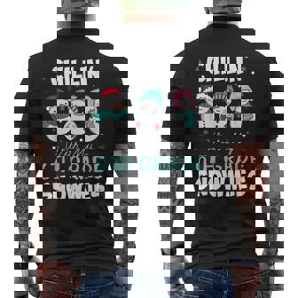 Chillin' With My 6th Grade Snowmies Teacher Christmas Men's Back Print T-Shirt - Monsterry