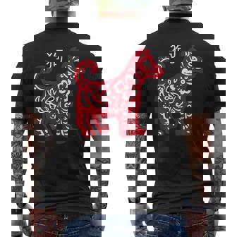 Chinese New Year Dog Zodiac Chinese Traditional Hanzi Men's Back Print T-Shirt - Monsterry