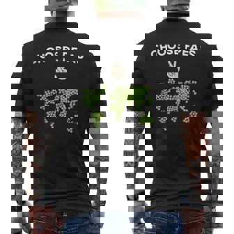 Choose Peas World Peace On Earth Pun Tank Top Men's Back Print T-Shirt - Monsterry