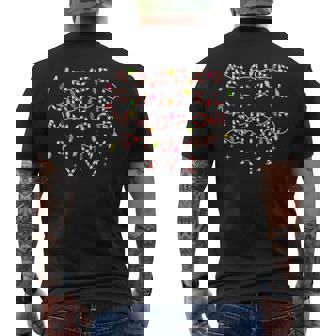 Christmas Alphabet Candy Cane Teachers Students Xmas Teacher Men's Back Print T-Shirt - Monsterry