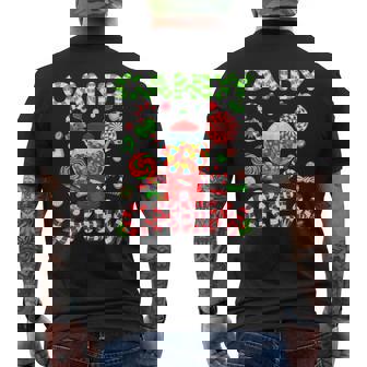 Christmas Candy Cane Candy Crew Sweetie Candy Land Kids Men's Back Print T-Shirt - Monsterry