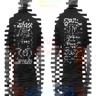 Christmas Candy Cane Work Of Heart Science Teacher Men's Back Print T-Shirt - Monsterry