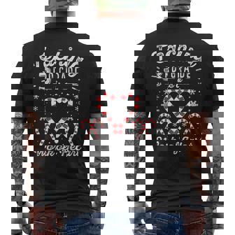 Christmas Candy Cane Work Of Heart Third 3rd Grade Teacher Men's Back Print T-Shirt - Monsterry