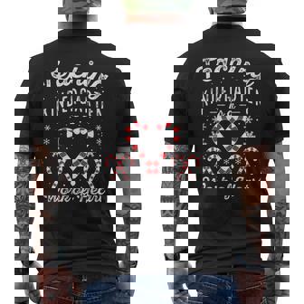 Christmas Candy Cane Work Of Heart Xmas Kindergarten Teacher Men's Back Print T-Shirt - Monsterry