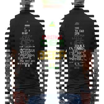 Christmas Cheer Elf Naughty Santa Elf Beer Men's Back Print T-Shirt - Monsterry