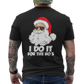 Christmas I Do It For The Hos Christmas Santa Men's Back Print T-Shirt - Monsterry