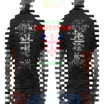This Is My Christmas Lights Love British Flag Pajama Men's Back Print T-Shirt - Monsterry