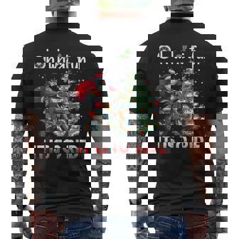 Christmas Oh What Fun It Is To Ride Motorcycle Biker Santa Men's Back Print T-Shirt - Monsterry