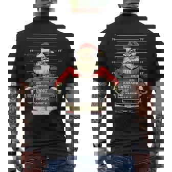 Christmas Santa Claus Mugshot Men's Back Print T-Shirt - Monsterry