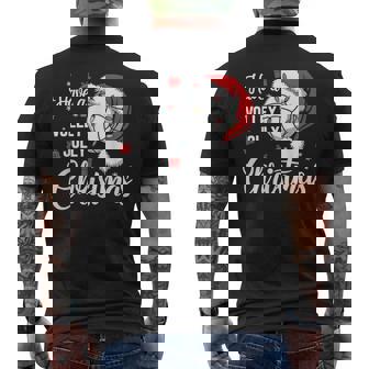 Christmas Volleyball Have a Volley Jolly Christmas T-Shirt Men's Back Print T-Shirt - Monsterry