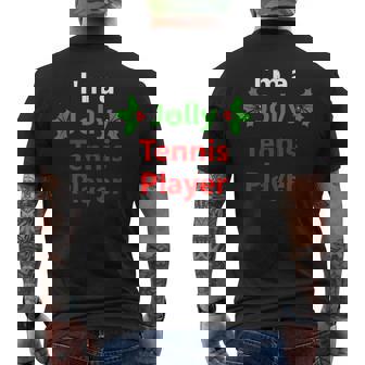 Christmas Xmas Tennis Player Holiday Sport Hobby Men's Back Print T-Shirt - Monsterry