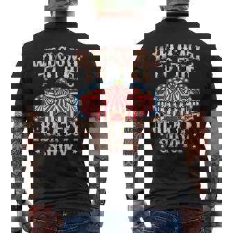 Circus Party Clown Lion Fire Ring Acrobat T-Shirt mit Rückendruck - Geschenkecke