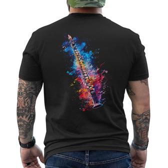 Clarinet Instrument On Colourful Painted Clarinet T-Shirt mit Rückendruck - Geschenkecke