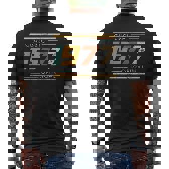 Classic 1977 Original Vintage Birthday Est 1977 Edition Men's Back Print T-Shirt - Monsterry