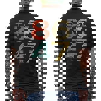 Classic Vintage Retro Style 8647 86 47 Anti Trump Men's T-shirt Back Print - Monsterry