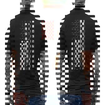 Clay Pigeon Shooting USA Flag Shotgun & Cartridge Flag Men's Back Print T-Shirt - Monsterry