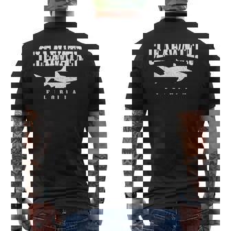Clearwater Beach Florida Shark Scuba Diving Vintage Men's Back Print T-Shirt - Monsterry
