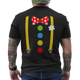 Clown Costume Braces Fancy Dress Carnival T-Shirt mit Rückendruck - Geschenkecke