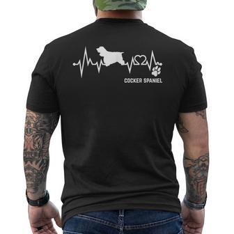 Cocker Spaniel Heartbeat Pulse Dog Ecg Dog Lovers S T-Shirt mit Rückendruck - Geschenkecke