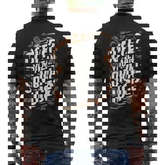 Coffee Lover Addict Coffee Beans Survival Juice Men's Back Print T-Shirt - Monsterry
