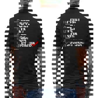 Coffee Tea Soda Just Injera Malawah Canjeelo Flatbread Men's Back Print T-Shirt - Monsterry