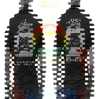 College University Graduation Level Complete Video Game Men's Back Print T-Shirt - Monsterry