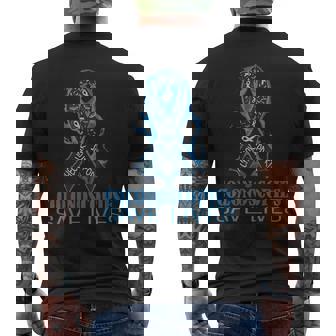 Colon Cancer Awareness For Colonoscopies Check Ur Men's T-shirt Back Print - Monsterry