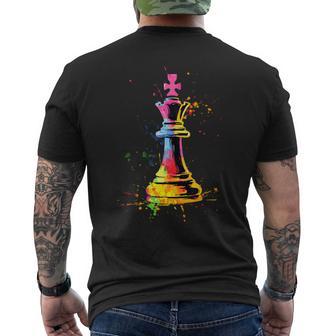 Colorful Chess Piece Chess Player Men's T-shirt Back Print - Thegiftio UK