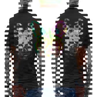 Colorful Splash African Wild Dog Men's Back Print T-Shirt - Monsterry