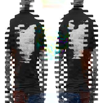 Colorful Splash Silkie Chicken Men's Back Print T-Shirt - Monsterry