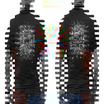 Colorful Tie Dye Basketball Hoop Splash Color Net Slam Dunk Men's Back Print T-Shirt - Monsterry