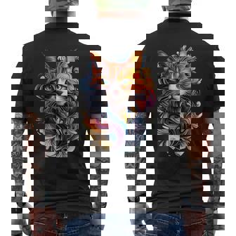Colourful Cat S T-Shirt mit Rückendruck - Geschenkecke