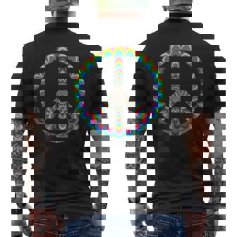 Colourful Hippie Retro Peace Peace Sign T-Shirt mit Rückendruck - Geschenkecke