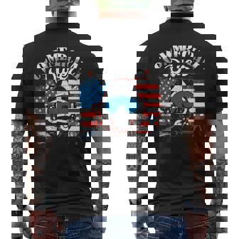 Commercial Diver American Flag Deep Sea Diving Scuba Dive Premium Men's Back Print T-Shirt - Monsterry