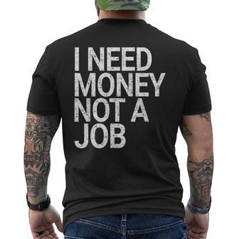 Con Texto En Inglés I Need Money Not A Job Camiseta Hombre Estampado Espalda - Regaloses