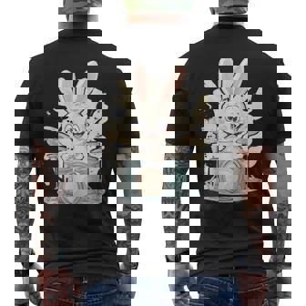 Conejito Lindo Tocando Tambor Animal Musical Camiseta Hombre Estampado Espalda - Regaloses