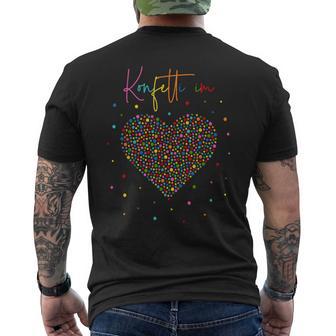Confetti Heart Fancy Dress Costume Carnival Confetti In Heart T-Shirt mit Rückendruck - Geschenkecke