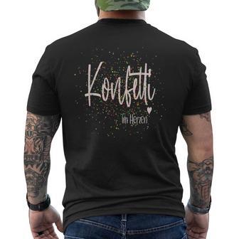 Confetti In The Hearts Carnival Party T-Shirt mit Rückendruck - Geschenkecke