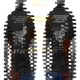 I Am Contaminated With Radiation Japanese Low Poly Cat Meme Men's T-shirt Back Print | Mazezy
