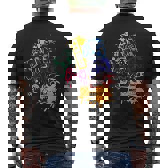 Control All Things Video Game Controller Christmas Pajamas Men's Back Print T-Shirt - Monsterry