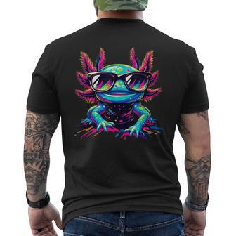 Cool Axolotl With Sunglasses Colourful Motif Axolotl T-Shirt mit Rückendruck - Geschenkecke