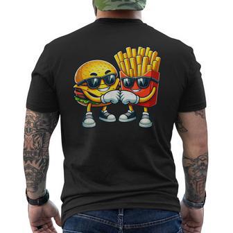 Cool Cheese Burger And Fries Fast Food Lovers T-Shirt mit Rückendruck - Geschenkecke