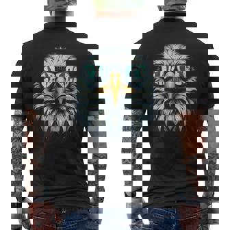 Cool Face Eagle With Sunglasses Vintage Eagles Flying Bird Men's Back Print T-Shirt - Monsterry