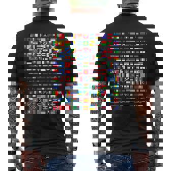 Cool Flags Of The World Countries International Flags Travel Men's Back Print T-Shirt - Monsterry