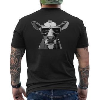 Cool Holstein Head With Sunglasses Farmer Cow Motif T-Shirt mit Rückendruck - Geschenkecke