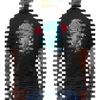 Cool Whale With Boxing Gloves For Sport And Whales Lovers Men's Back Print T-Shirt - Monsterry
