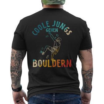 Coole Boys Go Bouldering Climbing Children's T-Shirt mit Rückendruck - Geschenkecke